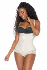 Colombian Reductive Faja Waist Trimmer Bodysuit With Short Sleeves